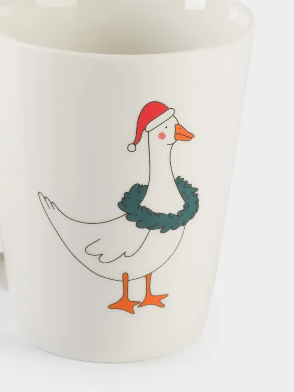 Саптыаяқ, 420 мл, фарфор N, ақ, Қаздар, Goose christmas, image-2