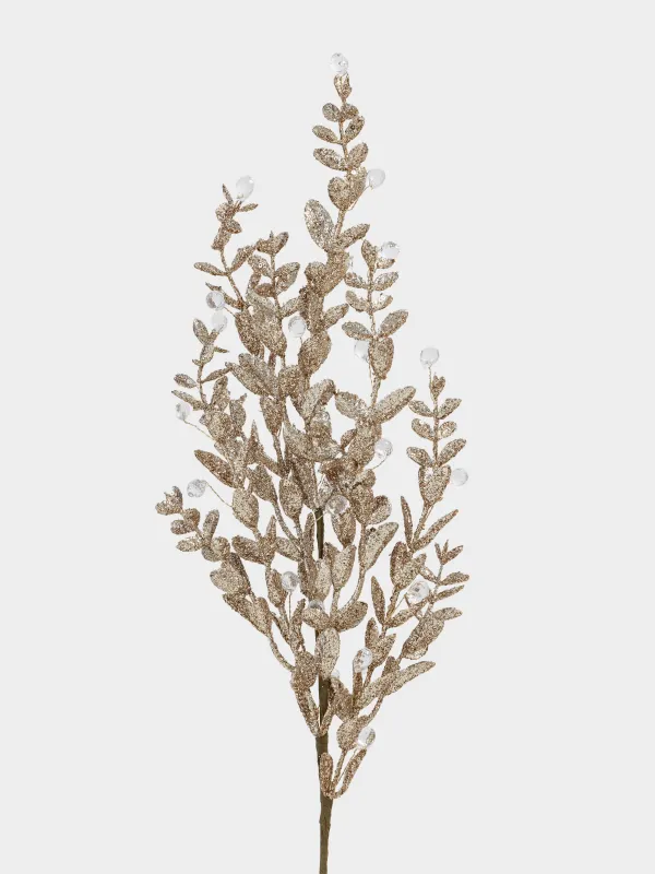 Ветка декоративная, 73 см, Золотистые листья, Sparkle decor, image-1