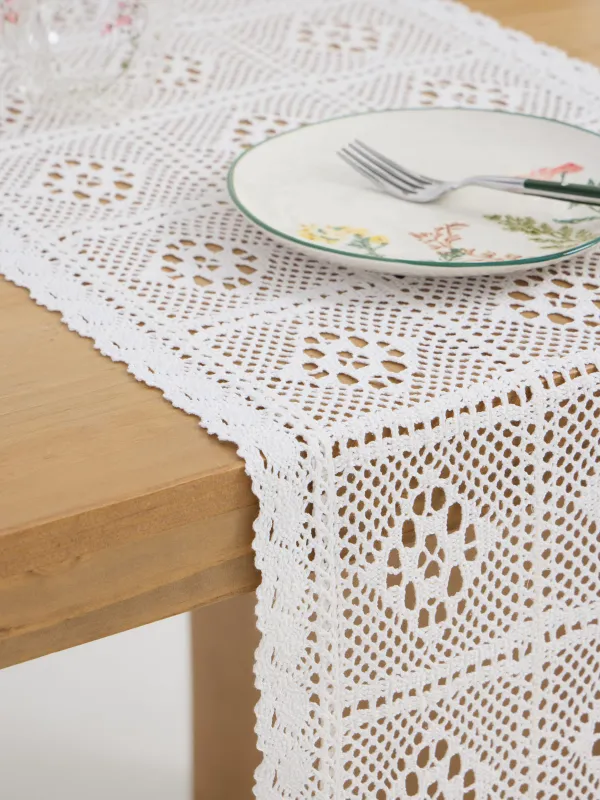 Дорожка настольная, 40х160 см, с кисточками, Ажурный узор, Tracery, image-4