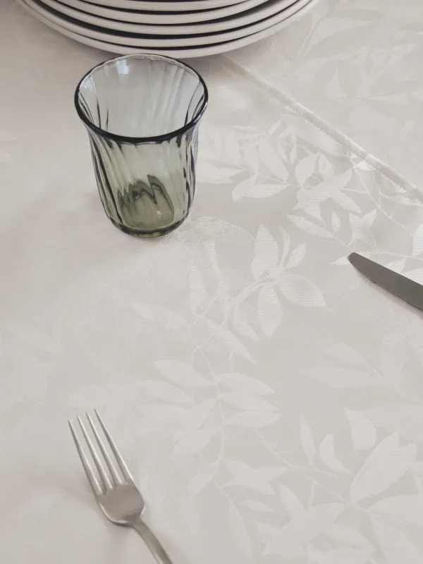 Дорожка настольная, 40х160 см, жаккард, полиэстер, белая, Ветви, Patterned branches, image-6