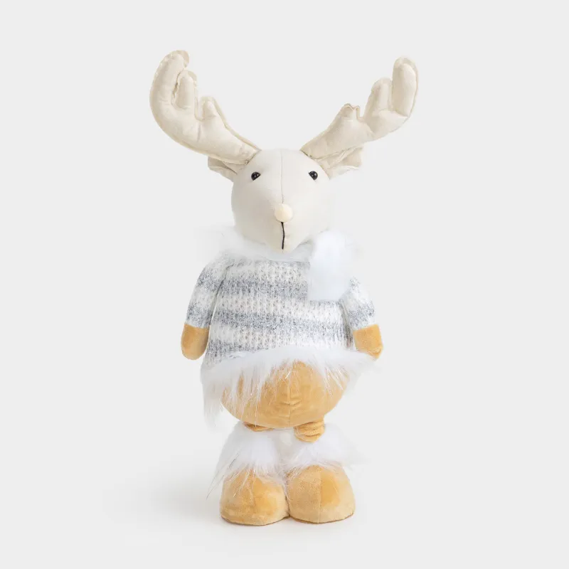 Сәндік бұйым, 53/85 см, жылжымалы, полиэстер, сарғылт-қоңыр және күміс түсті, Бұғы, Cute