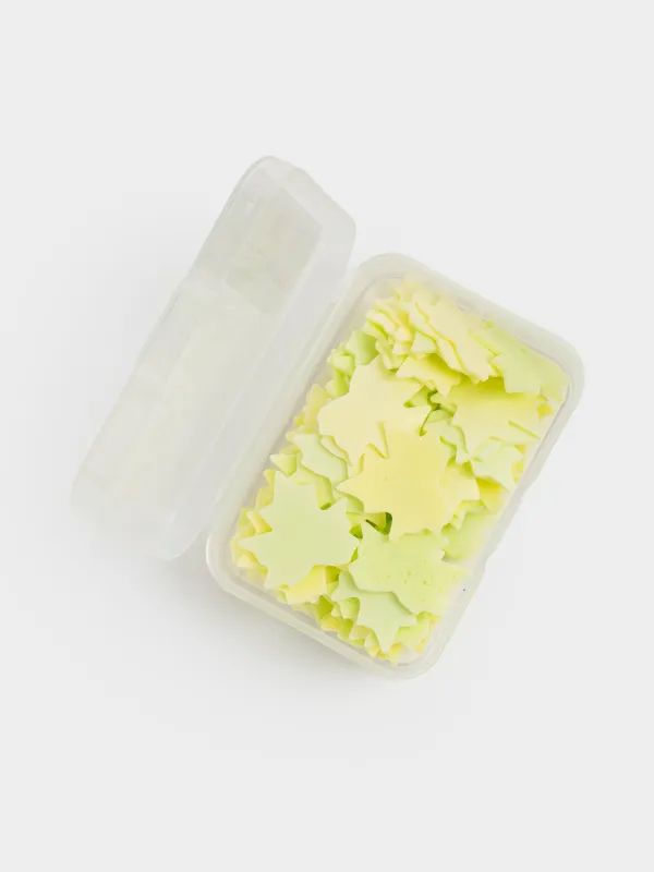 Конфетти сабын, 2 см, 80 дана, сары/жасыл, Лимон/Алма, Жапырақтар, Confetti, image-1