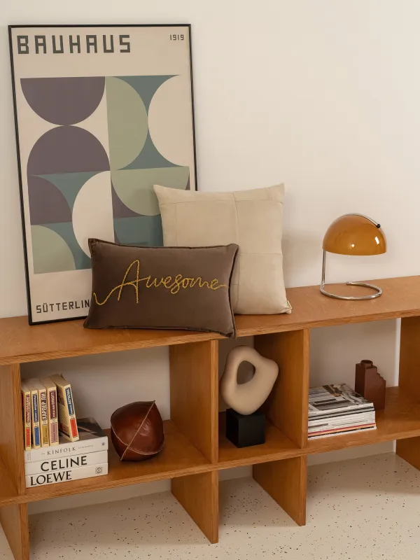 Подушка декоративная, 50х30 см, вельвет, коричневая, Awesome, Scroll, image-2