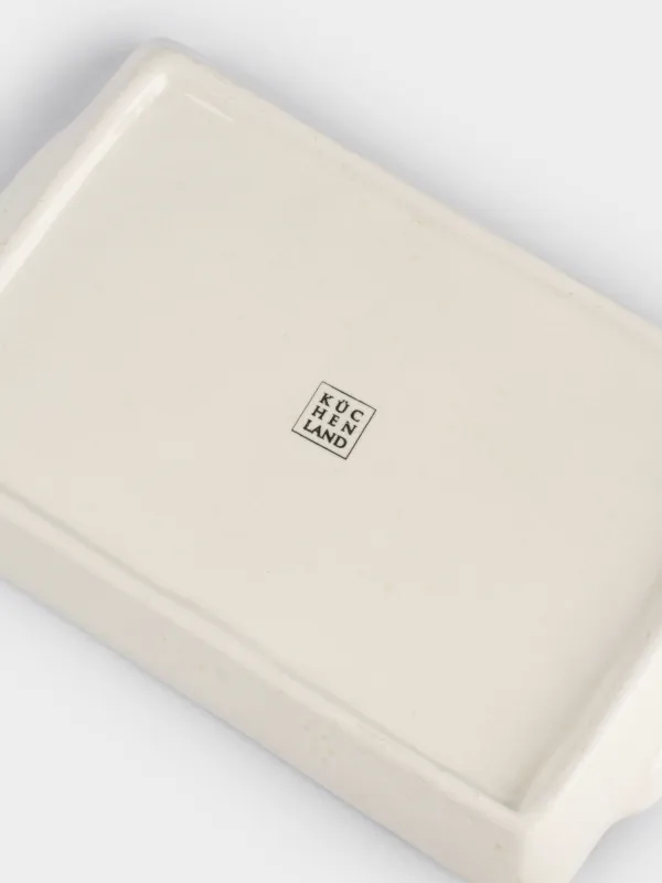 Масленка, 18 см, керамика D, прямоугольная, молочно-бежевая, в крапинку, Ceramo speckled, image-4