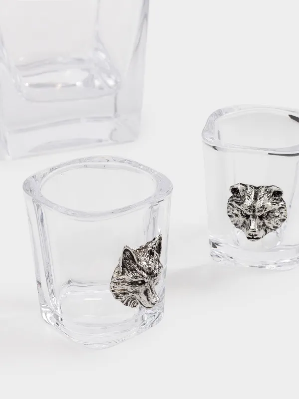 Набор для водки, графин со стопками, Лесные животные, Lux elements, image-2
