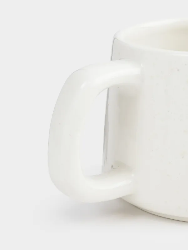 Кружка, 430 мл, керамика D, молочная, в крапинку, Листья и грибы, Fungi, image-3