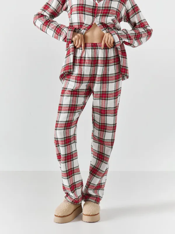 Әйелдерге арналған костюм, үйге арналған, өлшемі XL, шалбармен, мақта, қызыл және ақ түсті, Тор, Patsy, image-6