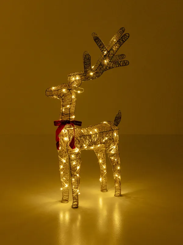 Мүсінше, жарықтандырылған, 36х20 см, анимацияланған, металл, алтын, Бұғы, Deer sparks, image-4