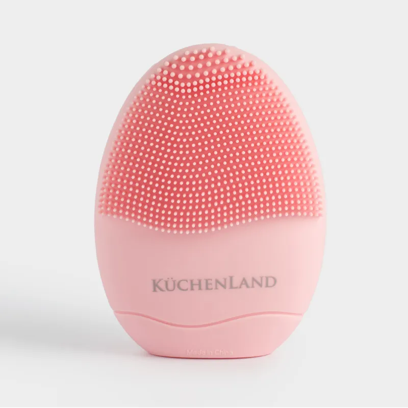 Щетка для очищения лица, 8 см, массажная, искусственное волокно/силикон, розовая, Beauty G, image-0