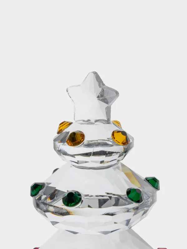 Статуэтка, 7 см, стекло, Елка с кристаллами, Christmas vitreous, image-2