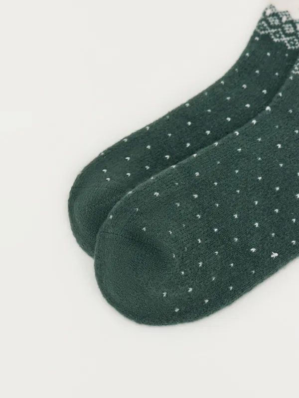 Әйелдер шұлықтары, өлшемі 36-38, полиэстер, жасыл, Бұғы, Fleece, image-3