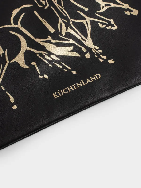 Қаламсауыт , 20х12 см, аспасы бар, полиуретан, қара, Жылқылар, Stationery horse, image-3