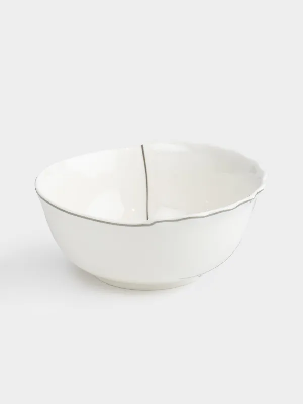 Салат ыдысы, 15х6 см, 500 мл, фарфор N, ақ, күміс жиектері бар, Жылқы, Kairon horse, image-2