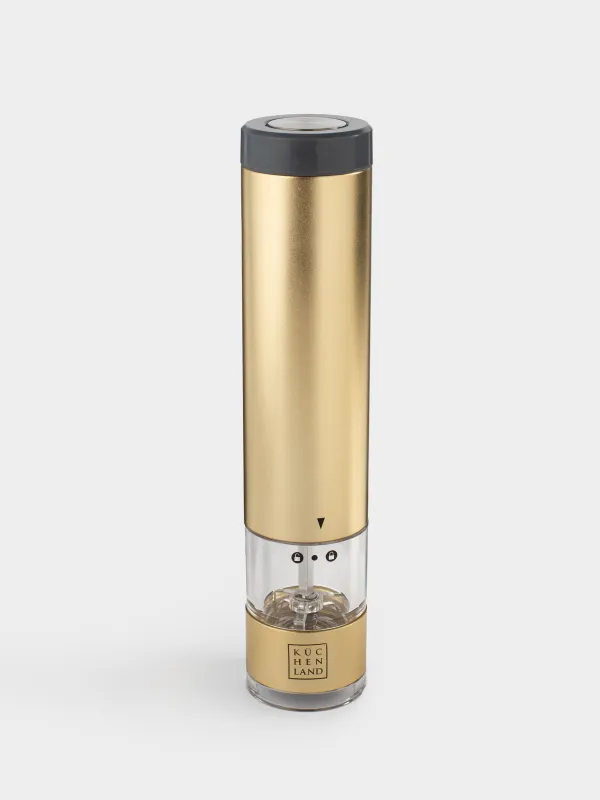 Дәмдеуіш диірмені, 22 см, электр, металл/пластик, LED W, алтын, Piquant, image-1