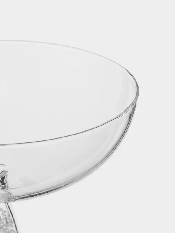 Шампан бокалы, 220 мл, шыны, ішінде кристалдары бар, Favor crystal, image-3