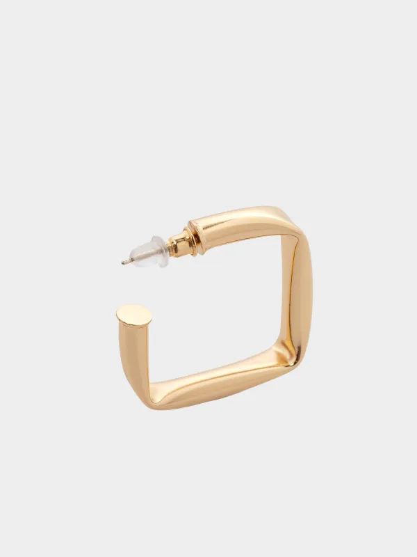 Серьги-пусеты, 3 см, 2 шт, металл, золотистые, Геометрия, Jewelry, image-5