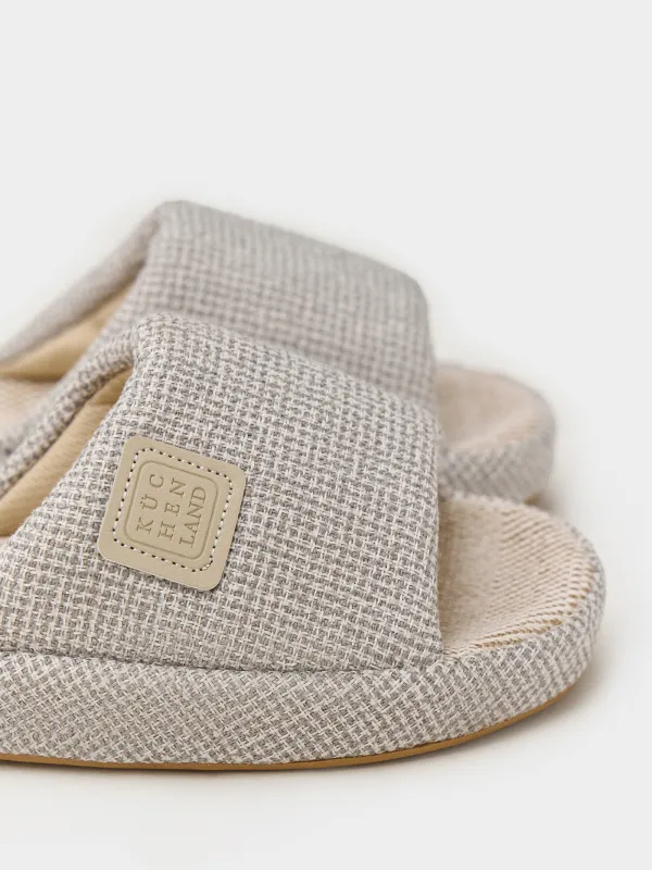 Әйелдер тәпішкелері, үйге арналған, өлшемі 36-37, полиэстер, ашық сұр, Serious, image-3