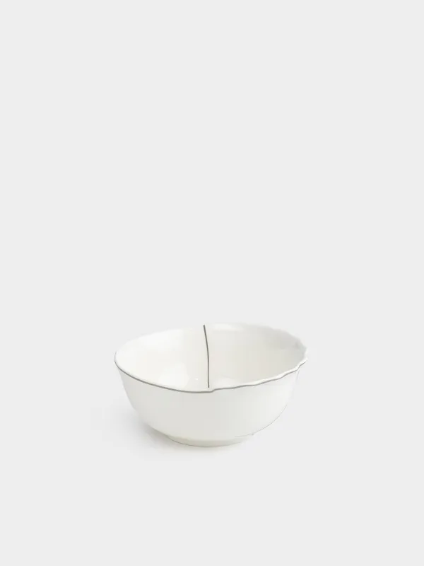 Салат ыдысы, 15х6 см, 500 мл, фарфор N, ақ, күміс жиектері бар, Жылқы, Kairon horse, image-2