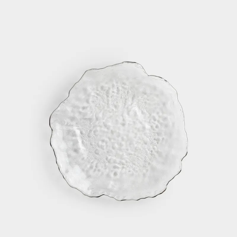 Ыдыс, 30 см, шыны, күміс жиектері бар, Nautilus silver