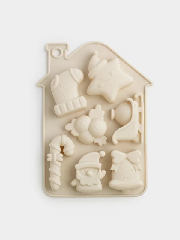 Кекстерді пісіруге арналған қалып, 21х16 см, 7 бөлім, силикон, сүт түстес, Үй, Bakery, image-0