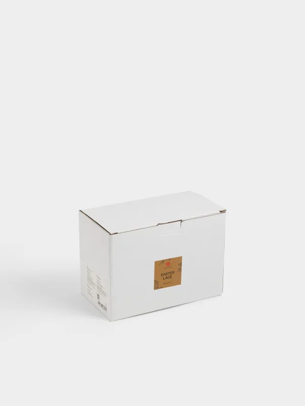 Сәндік ыдыс, 18х13х9 см, полирезин, ақ және қоңыр, Қояндар, Easter lace, image-6