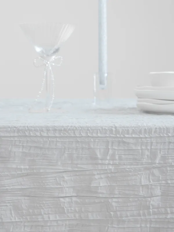 Дастархан, 160х160 см, полиэстер, ашық сұр, Мыжылған әсер, Dented, image-3