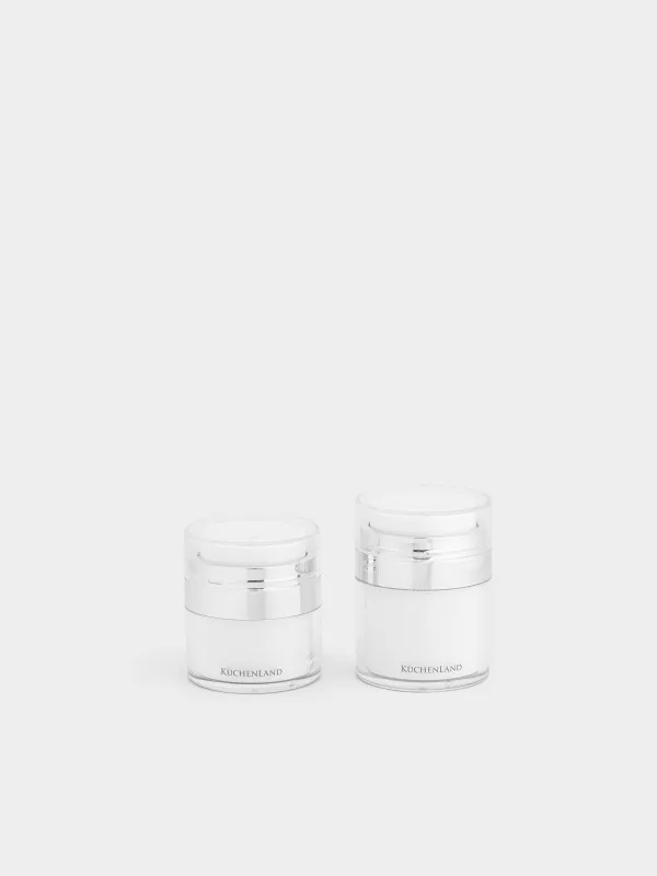 Жолға арналған құтылар жинағы, 2 дана, сорғы диспенсері бар, косметика сөмкеде, пластик, Basic, image-0