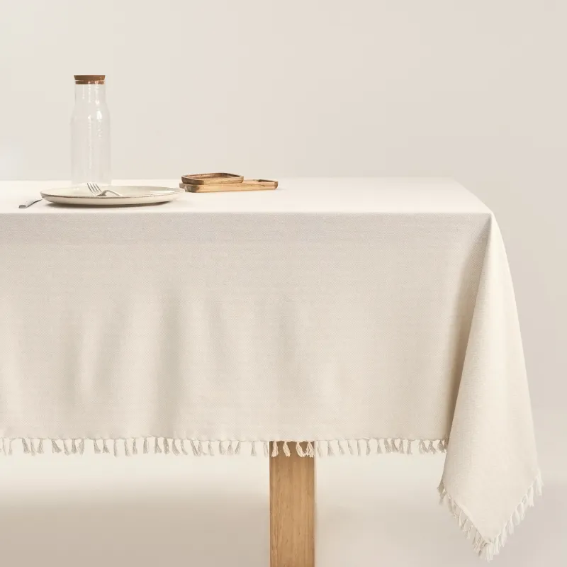 Дастархан, 160х160 см, шашағы бар, мақта, сарғылт-қоңыр-сүтті, Framed