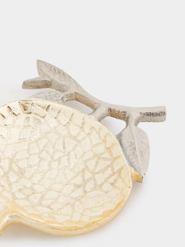 Сәндік ыдыс, 10х12 см, металл, алтын-күміс, Бұтақтағы анар, Pomegranate gold, image-4