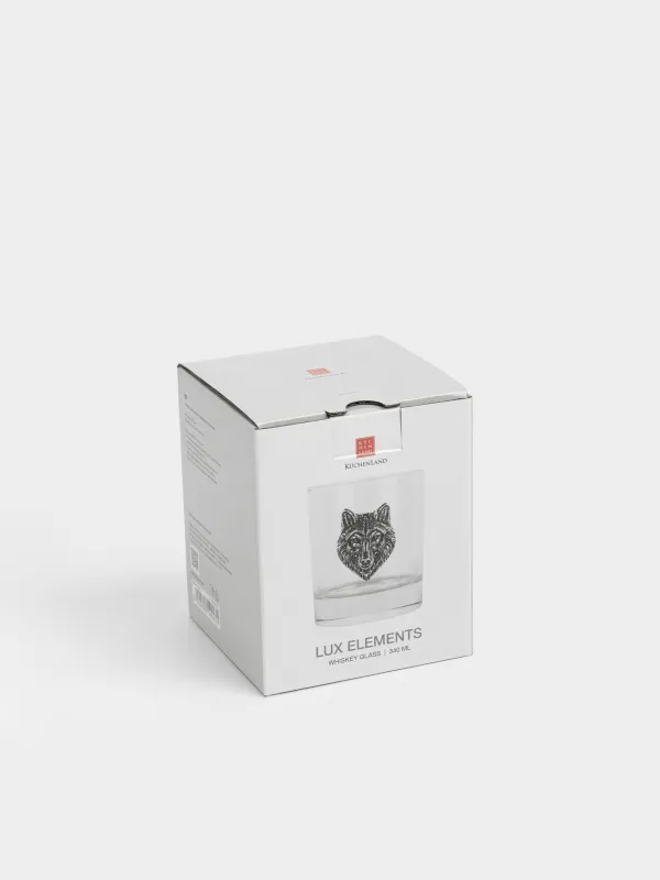 Виски стақаны, 10 см, 340 мл, шыны/металл, Күміс қасқыр, Lux elements, image-5
