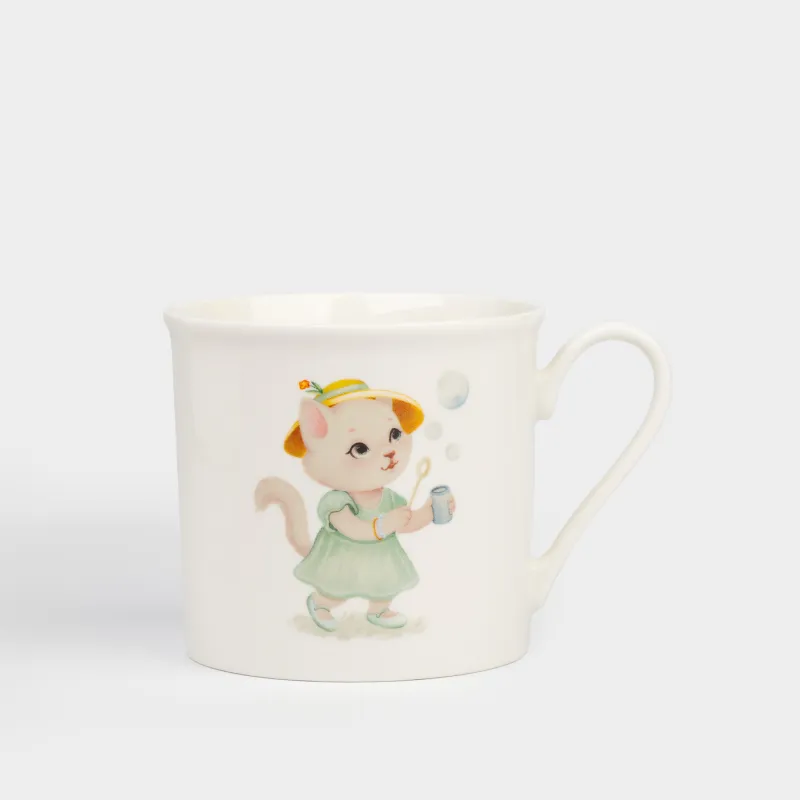Кружка, детская, 250 мл, фарфор N, белая, Кошка в шляпе, Ideas life