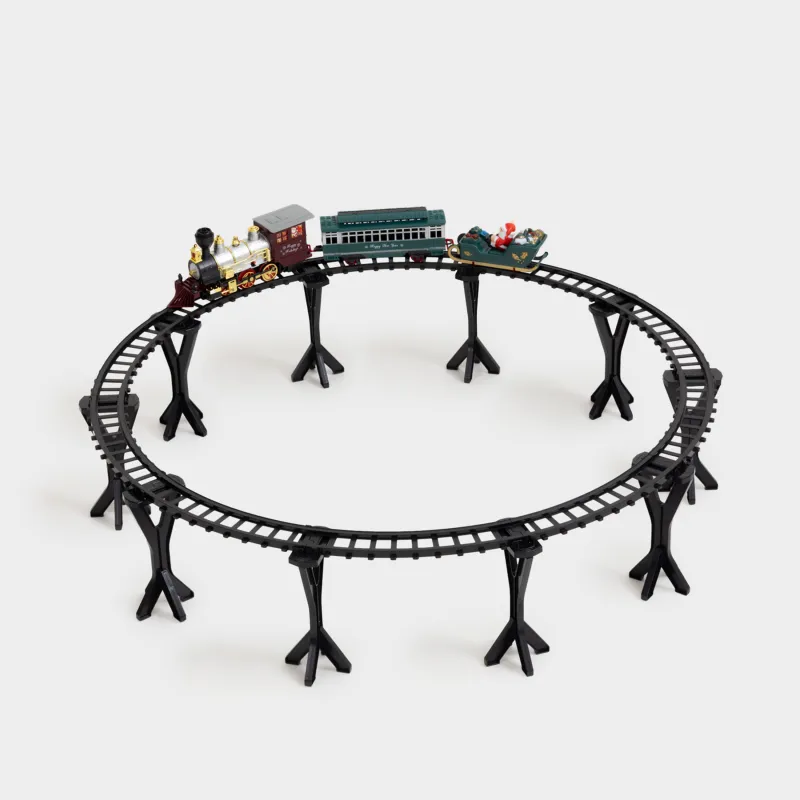 Ойыншық теміржол, L, музыкалық, жарықтандырылған/түтіні бар, тұғырда, пластик, Game rail