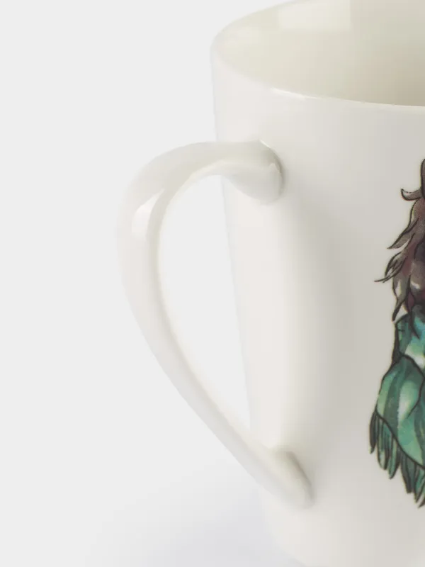 Саптыаяқ, 420 мл, фарфор N, ақ, Шарф таққан жылқылар, Horse trio, image-4