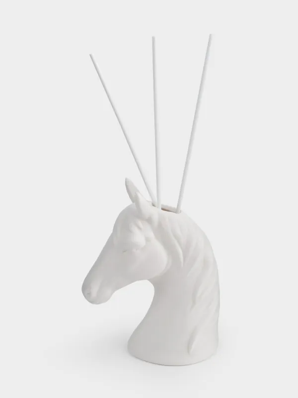 Ароматический диффузор, 100 мл, керамика, белый, Sandalwood musk, Лошадь, Horse white, image-0