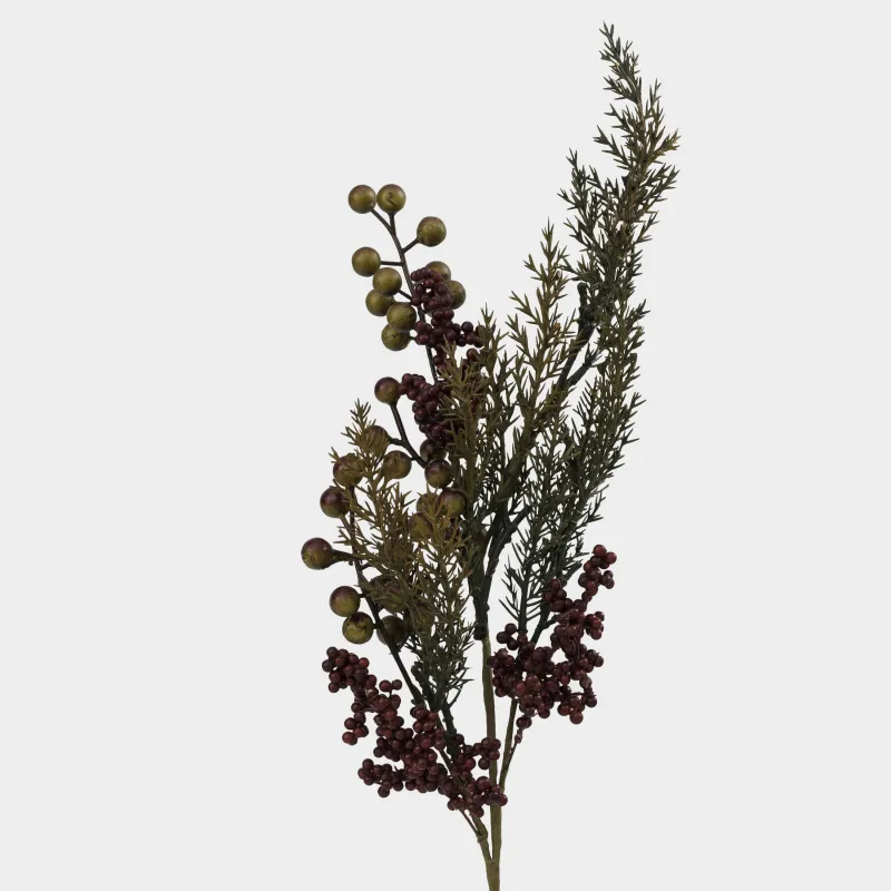 Сәндік бұтақ, 60 см, полиэстер/пенопласт, Алтын қоңыр жидектер, Grand garden decor, image-1