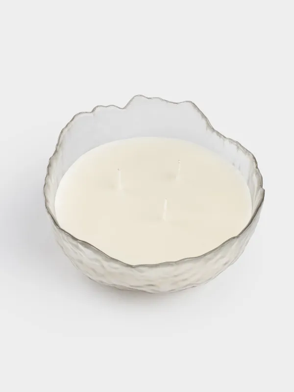 Свеча ароматическая, 13х6 см, три фитиля, в подсвечнике, стекло, Vanilla, Glacial color, image-1