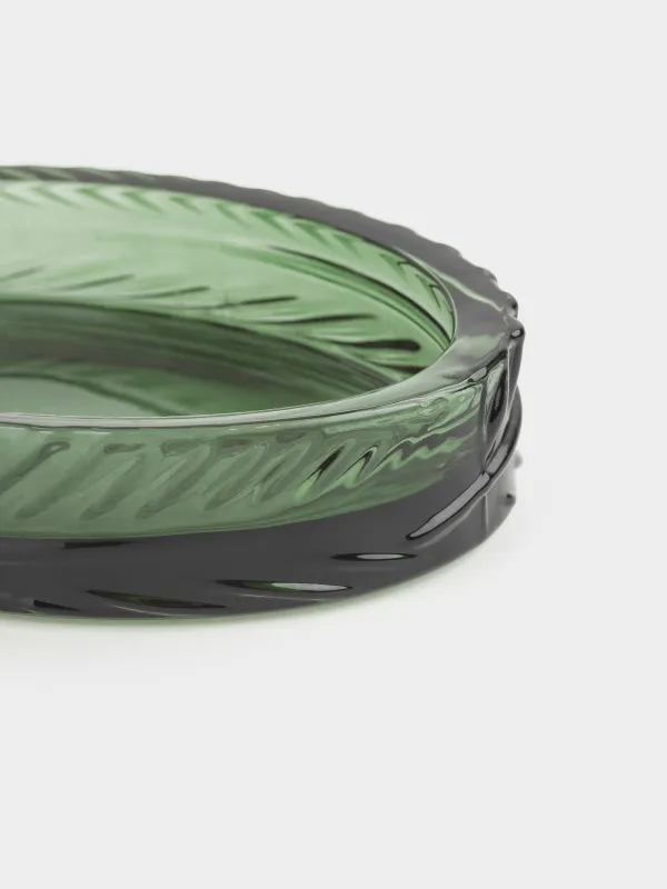 Сабын ыдысы, 14х10 см, шыны, тікбұрышты, жасыл, Тропикалық жапырақтар, Tropical leaves, image-3