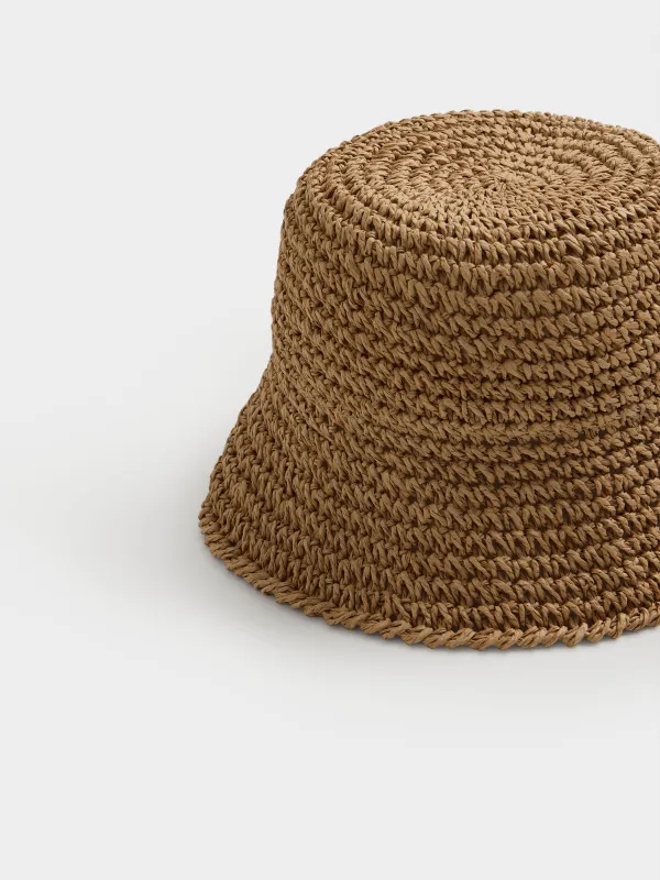 Балалар панама бас киімі, 54 см, бірыңғай өлшем, целлюлоза, құмды, Banjo, image-2