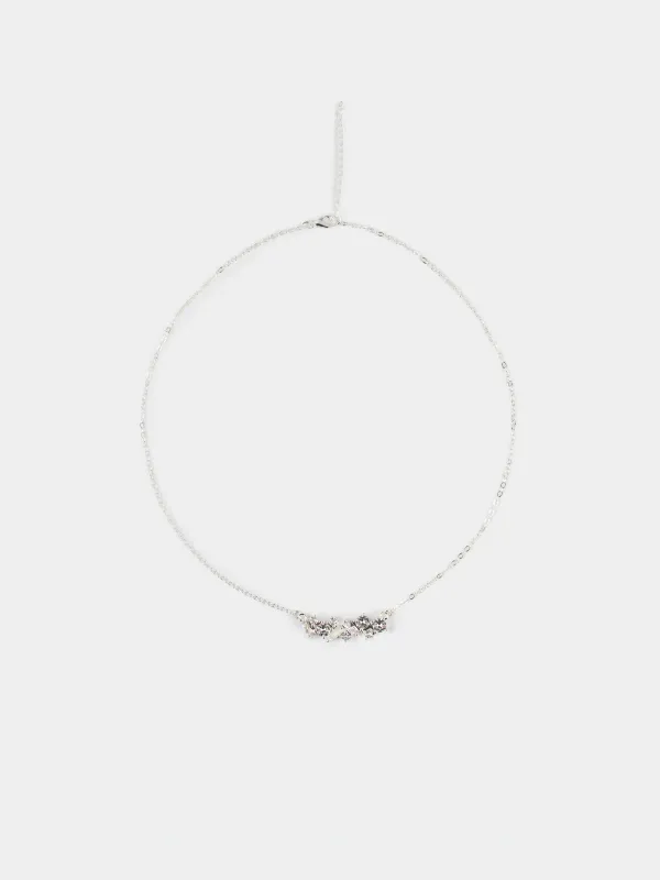 Шынжыр, 45 см, аспасы бар, металл/циркон, күміс түстес, Кристалдар, Jewelry crystal, image-0