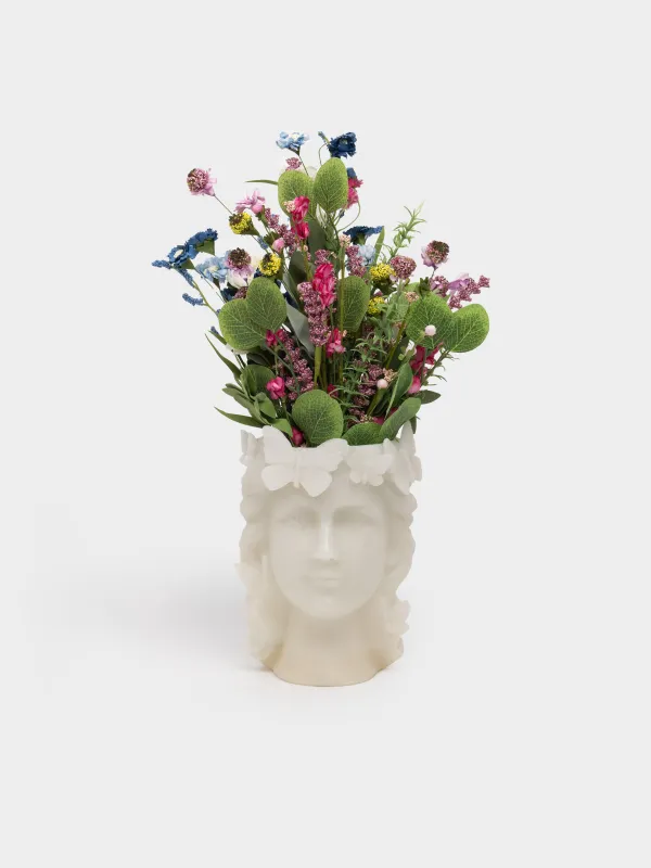 Сәндік ваза, 25 см, полирезин, сүт түстес, Көбелектері бар қыз, Girls, image-6