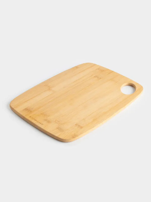 Доска разделочная, 35х25 см, прямоугольная, закругленная, бамбук, Bamboo, image-4