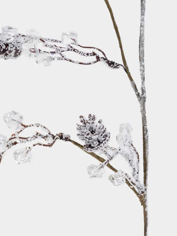 Сәндік бұтақ, 60 см, пластик/акрил, күміс, Мұз бұтағы, Crystal decor, image-3