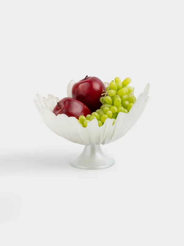 Жеміс вазасы, 26х17 см, аяқты, шыны Р, сүт түстес/шампан, Verge, image-3