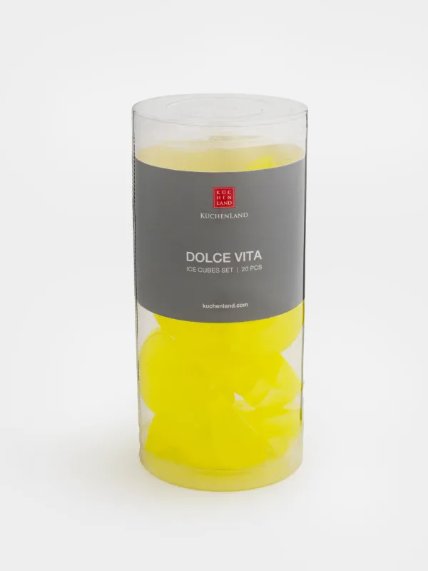 Набор кубиков для охлаждения напитков, 20 шт, пластик, желтый, Лимон, Dolce Vita, image-4