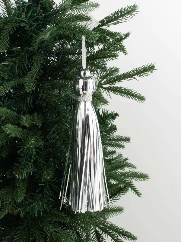 Игрушка елочная, 23 см, мишура/пластик, серебристая, Кисточка, Tinsel christmas, image-3