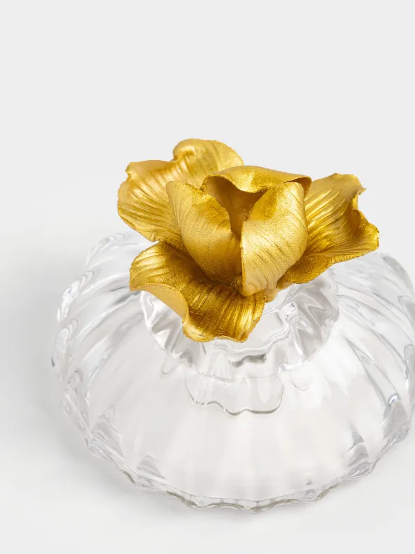 Сақтау ыдысы, 9х12 см, 170 мл, шыны Р/полирезин, Алтын гүл, Ribby gold, image-4