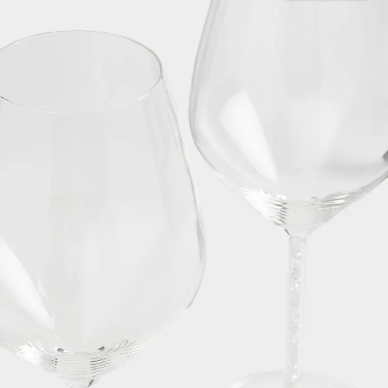 Шарап әйнегі, 450 мл, 2 дана, шыны / ринстондар, Crystal decor, image-1