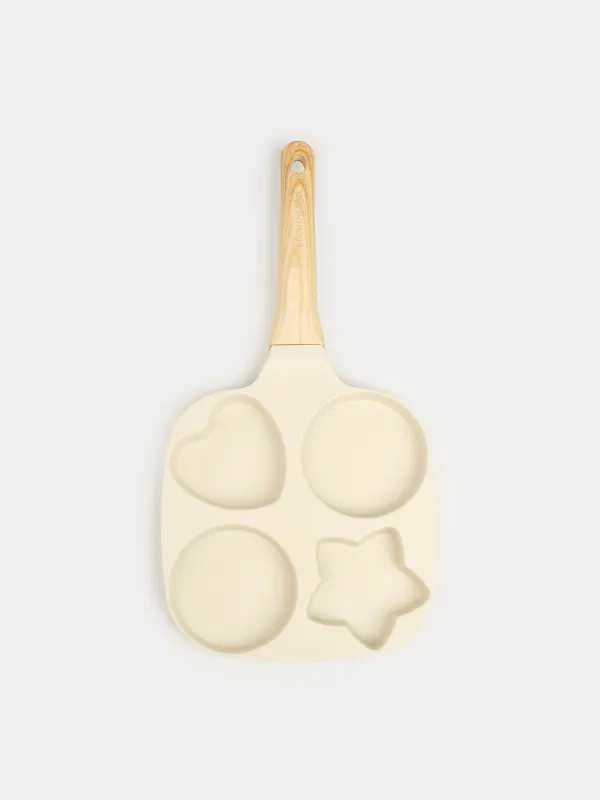 Сковорода для яиц и оладий, 19 см, 4 отд, с покрытием, алюминий, молочная, Фигуры, Sentimentality, image-5