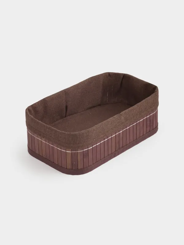 Сақтау себеті, 25х15х8 см, бамбук/мақта, тікбұрышты, қоңыр, Stem, image-3