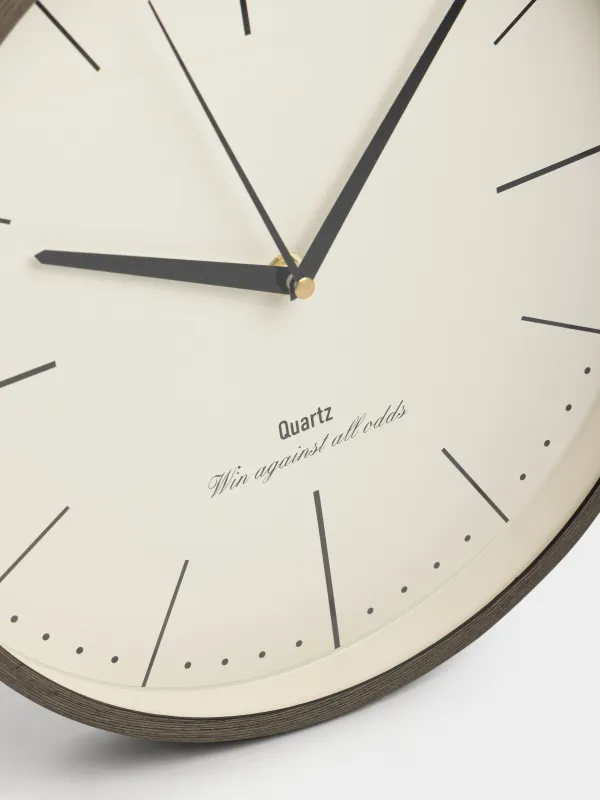 Қабырға сағаты, 30 см, пластик/шыны, дөңгелек, сұр және сарғылт-қоңыр, Dial, image-3